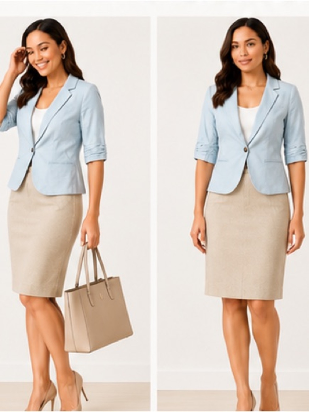 The Limited Light Blue Cropped Blazer